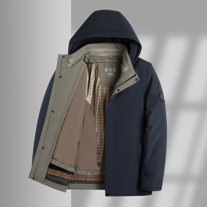 可脱卸内胆兔毛派克服男士冬装连帽尼克服外套棉衣25667P205图片