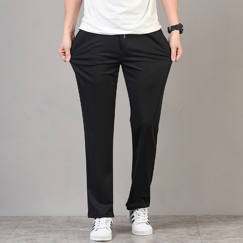 中青年男士针织长裤松紧抽绳高弹力裤春秋直筒裤5368P30加绒批35，男装休闲裤，星座1010A-1