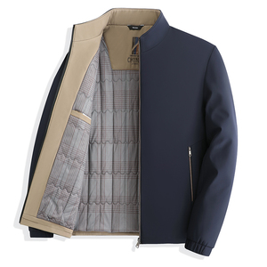 秋冬季商务休闲立领加棉加厚夹克男行政中年男装夹棉外套5323P63，男装夹克，星座1010A-1