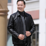 中老年商务休闲羽绒绒服男可脱卸内胆PU皮夹克羽绒真毛领2217P225，男装羽绒服，星座1010A-1