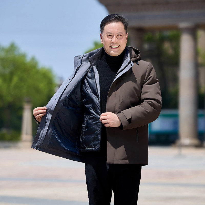中老年人爸爸装可脱卸内胆羽绒服男鹅绒服冬装保暖外套3036P268,男装羽绒服,星座1010A-1
