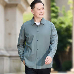 中老年男士防晒夹克爸爸装夏季休闲宽松外套爷爷皮肤衣服5801P90图片