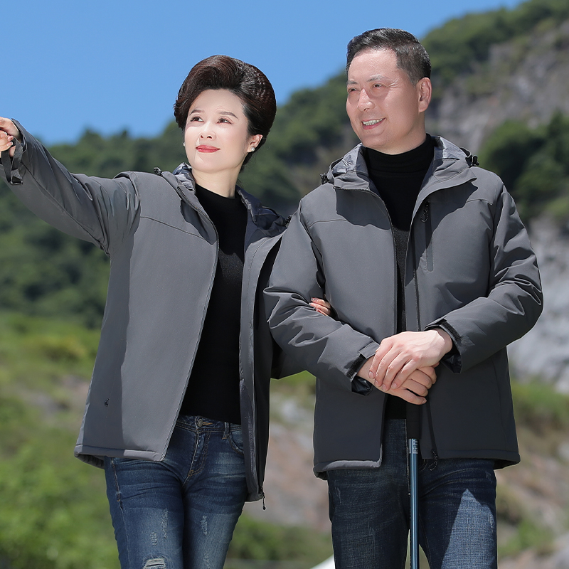 冲锋衣男秋冬季连帽夹克棉衣外套登山服爸爸装户外工作服8826P70，男装棉衣，星座1010A-1