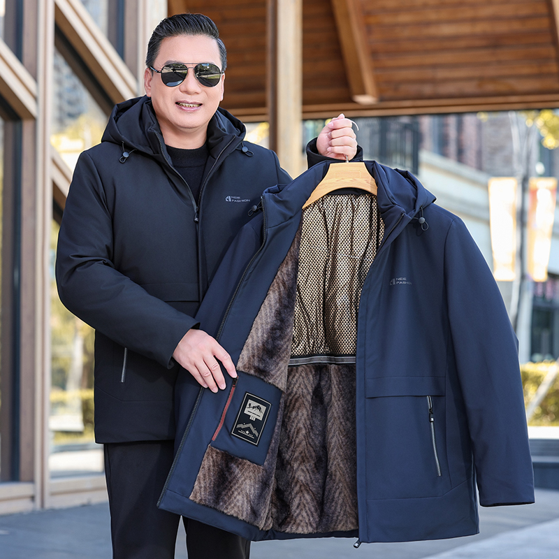 爸爸冬装外套加绒加厚款保暖棉袄中老年男士棉服爷爷棉衣M2011P75，男装棉衣，星座1010A-1
