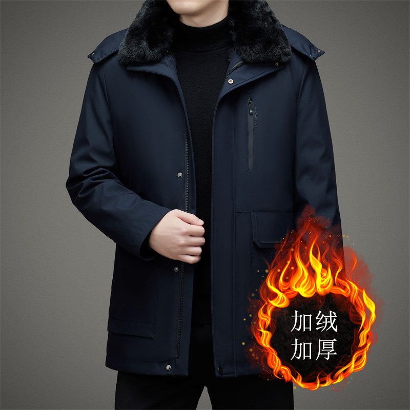 棉衣男冬季可脱卸内胆棉服中老年加绒加厚棉袄爸爸外套M125P135,男装棉衣,星座1010A-1