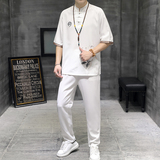 T104P48风短袖套装男夏季风潮男装足浴采耳技师工作服套装，男装T恤，星座1010A-1