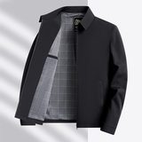 牛奶丝翻领行政公务夹克男商务休闲春秋外套爸爸装2588P75，男装夹克，星座1010A-1