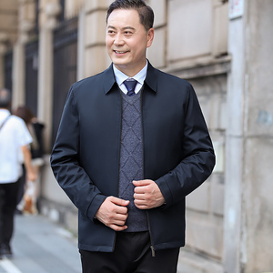 商务行政轻薄羽绒服男士中年翻领夹克秋加厚爸爸装外套23196P140