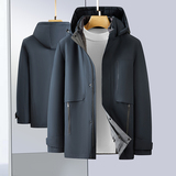 中老年人商务爸爸冬装加绒加厚男外套可卸内胆鹅绒羽绒服3037P258，男装羽绒服，星座1010A-1