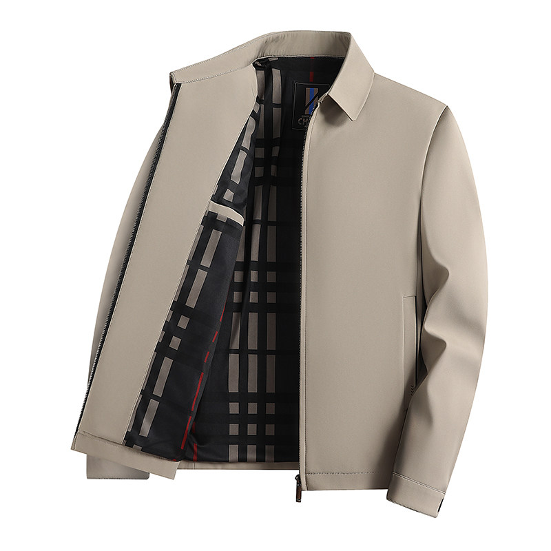 夹克男士爸爸休闲中老年春秋季薄款干部新款行政春装外套JK006P60，男装夹克，星座1010A-1