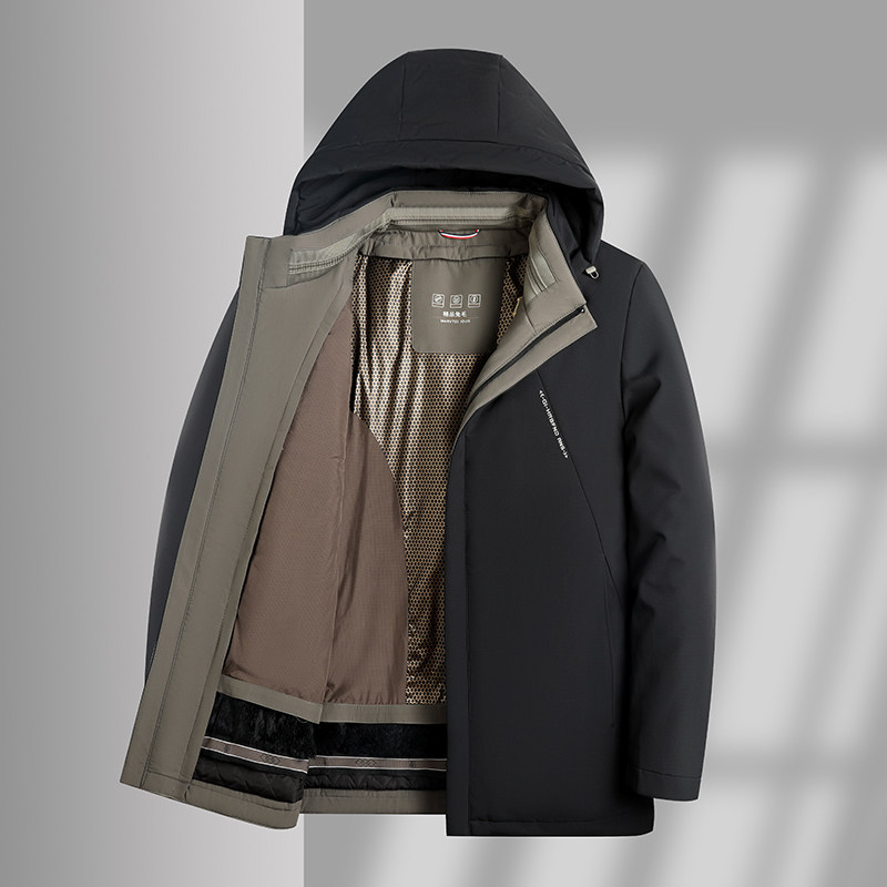 男士派克服短款可拆卸中老年人可脱卸兔毛内胆棉衣皮草25668P185,男装棉衣,星座1010A-1