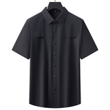 高弹锦氨中青年男士无痕压胶衬衫上衣长裤两件套男爸爸装5957P130，男装休闲套装，星座1010A-1