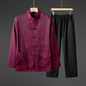 长袖风套装男爸爸装唐装两件套T605P52单上衣批37，男装休闲套装，星座1010A-1