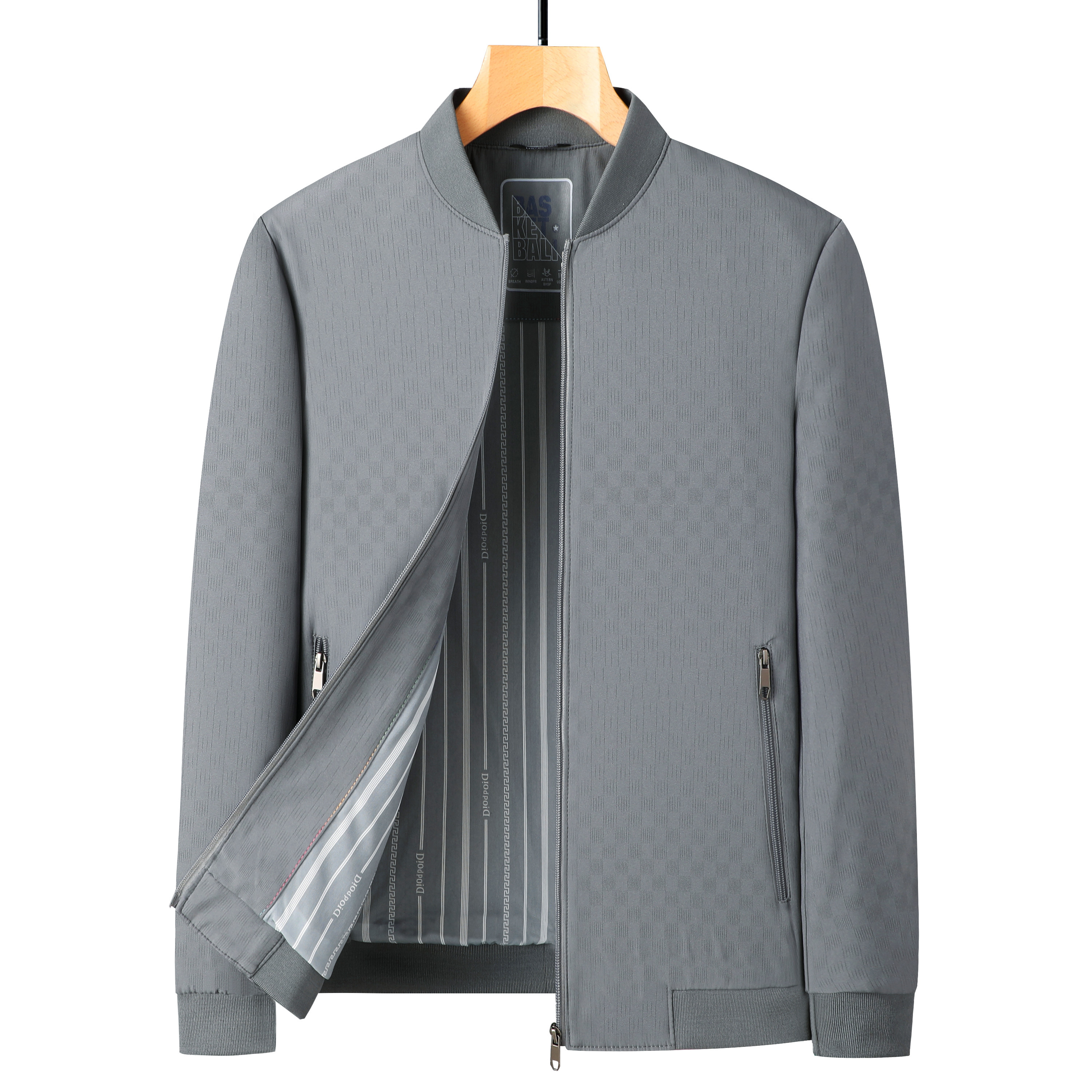 男士棒球领夹克春秋款中老年爸爸装老干部外套休闲男茄克4001P50，男装夹克，星座1010A-1