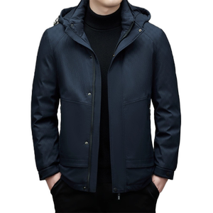 男士中老年人羽绒服男连帽可卸印花爸爸冬装90羽绒外套2266P210图片