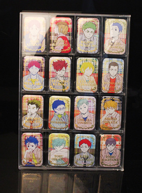 高透明亚克力吧唧展示架 排球少年烫金方收纳展示架子成列盒子