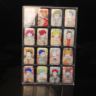 高透明亚克力吧唧展示架 排球少年烫金方收纳展示架子成列盒子