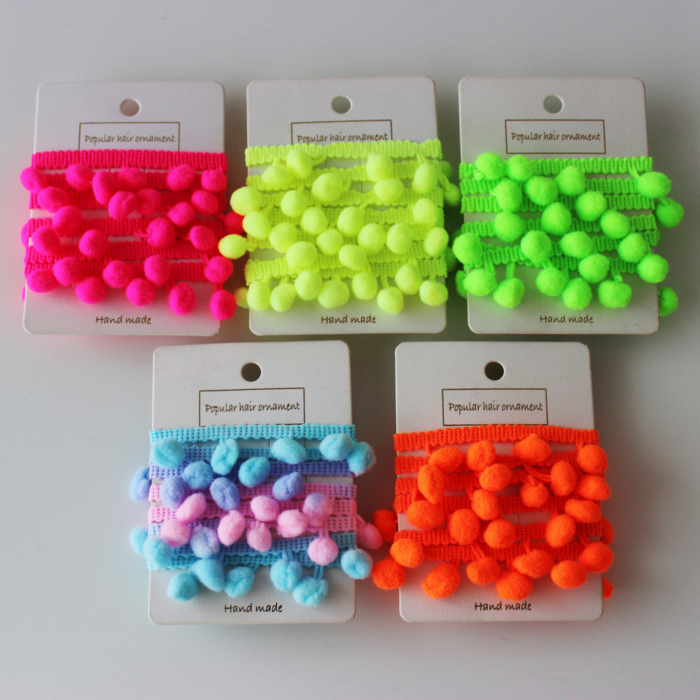 cottontime 霓虹色毛球花边 荧光色系 彩球花边辅料 服装DIY,居家布艺,花边,淘宝优惠券,粉丝福利购,淘宝优惠卷