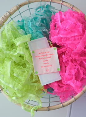 雪纱弹力褶皱花边 Lydia 1.5cm7色超鲜碎纱柔软辅料 Cottontime