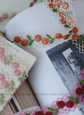 cottontime Elizabeth 25mm宽 水溶刺绣镂空花边花朵绣花辅料 3色