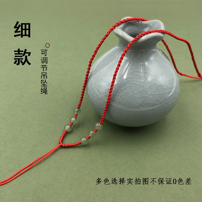 纯手工调节朱砂东陵玉挂绳图片