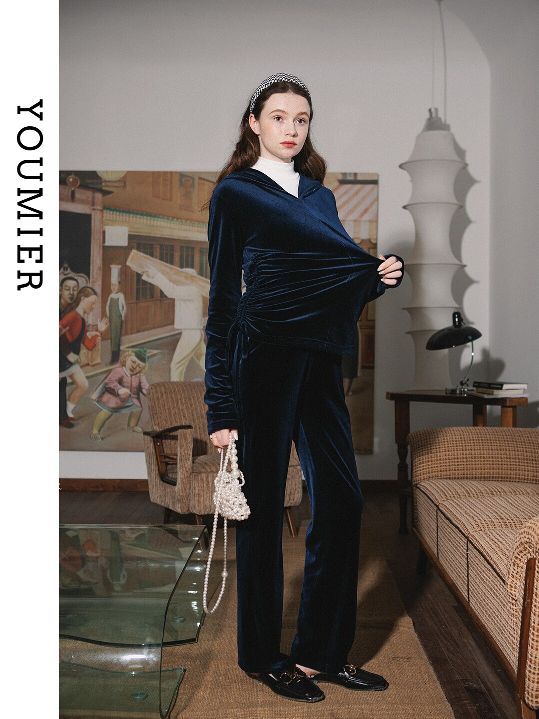 YOUMIL MATERNITY AUTUMN AND WINTER NEW MATERNITY SUIT TO WEAR A FASHIONABLE ATHLEISURE SWEATSHIRT TWO-PIECE SET