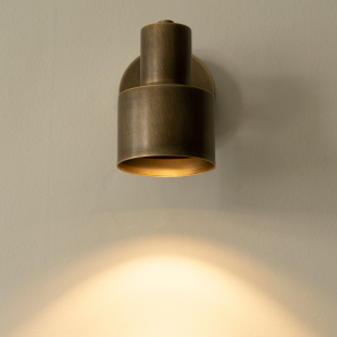 侘寂风 可调角度转动方向wabi 黄铜 中古 sabi 手工做旧 床头壁灯