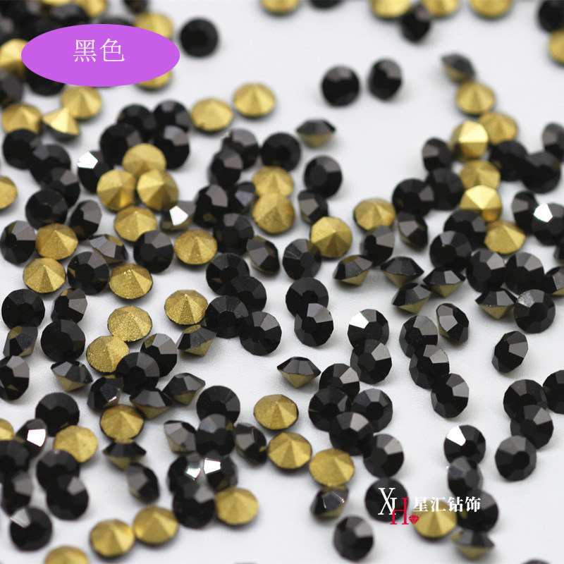 义乌SUNLEADdiy超闪黑色尖底钻