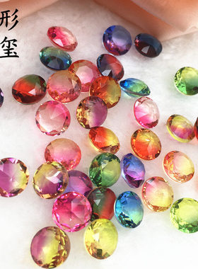 diy美甲圆形多色手工水晶钻