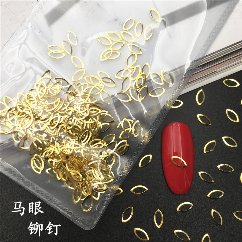 diy金色马眼海洋风混装日系美甲