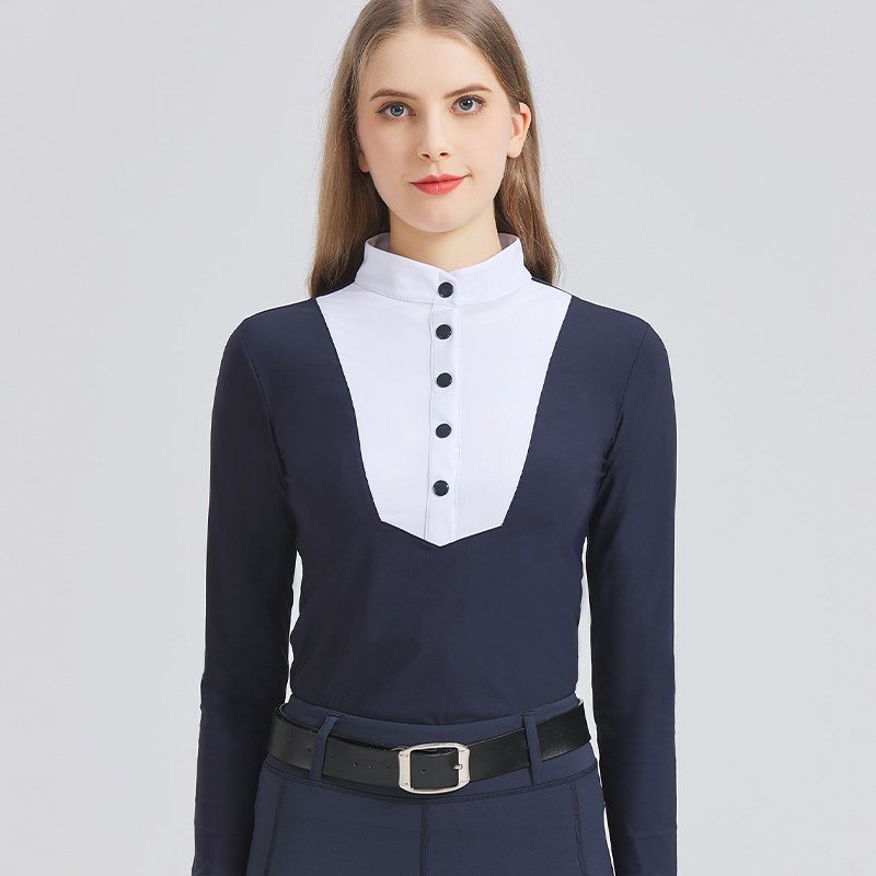 秋冬加厚骑马长袖女马术T恤衫