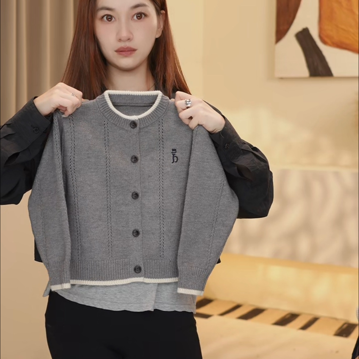 2026秋季儿童韩版时尚百搭洋气休闲开衫针织外套男童女童新款毛衣