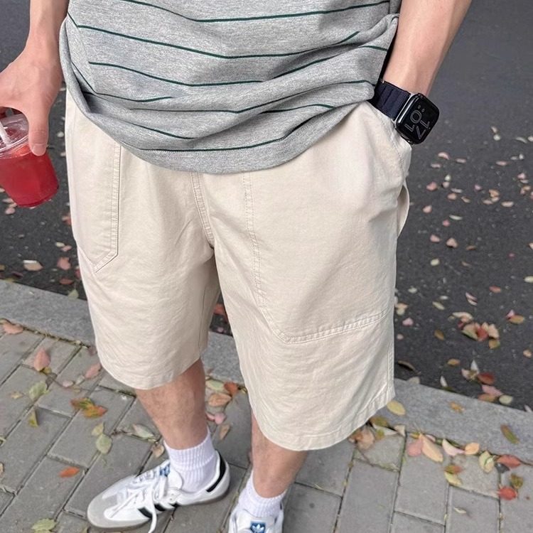 2025新款夏季薄款米白色工装短裤男生日常百搭休闲宽松五分裤马裤,男装,休闲裤,淘宝优惠券,粉丝福利购,淘宝优惠卷