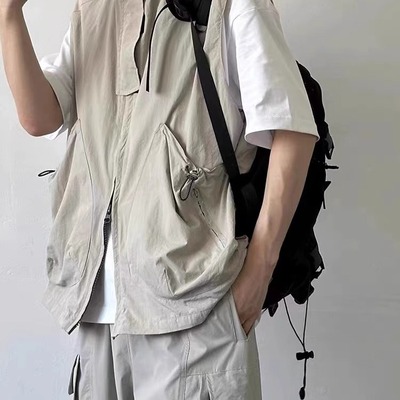 日系机能风坎肩背心山系户外痞帅