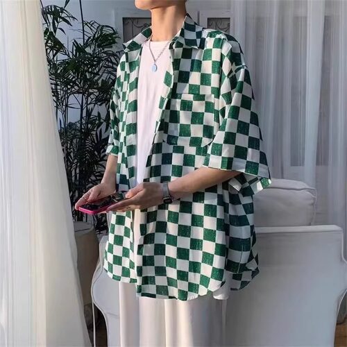 潮牌短袖寸衫夏季高街vibe衬衣
