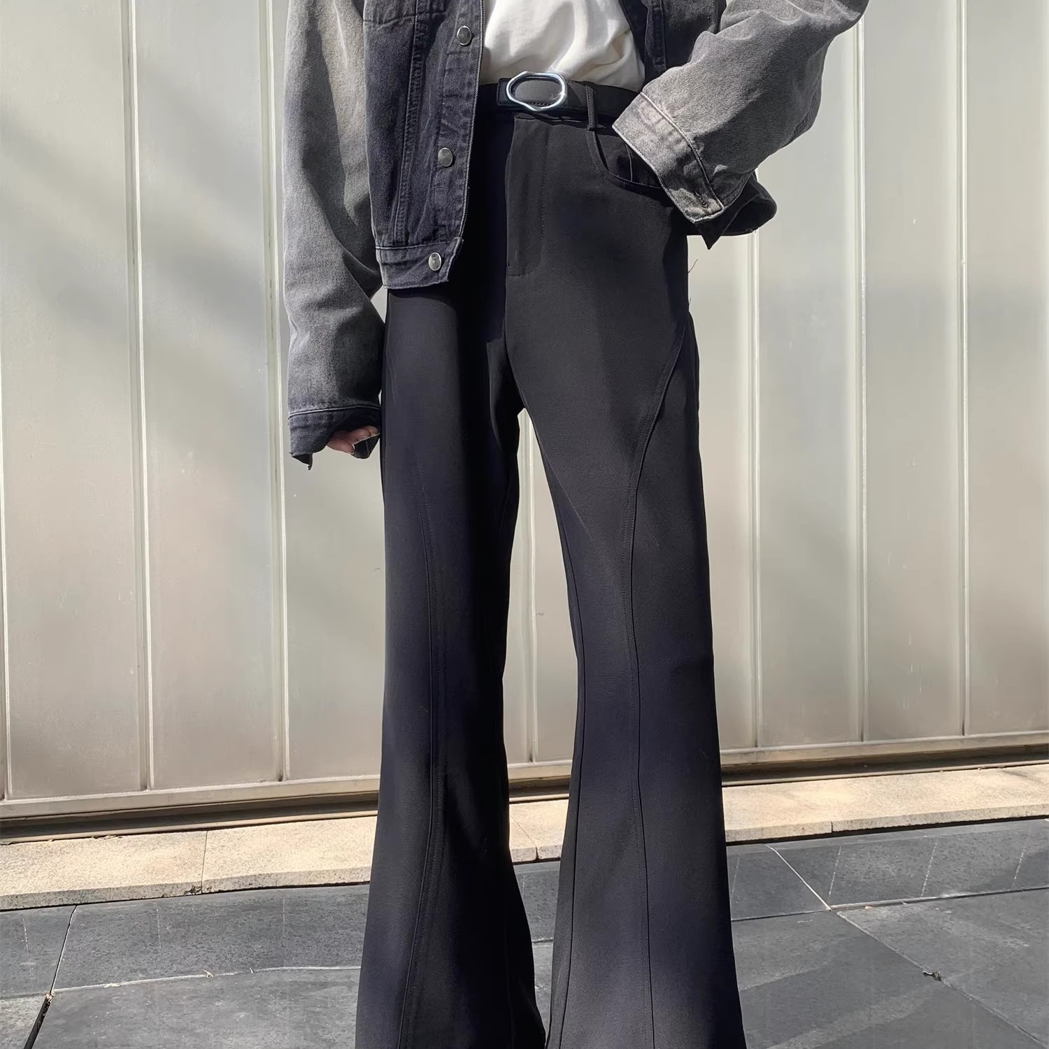 美式复古痞帅垂感休闲宽松西裤男