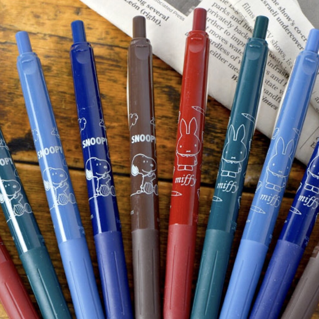 日本斑马ZEBRA复古史努比复古米菲兔限定JJ15彩色中性笔水笔0.5mm