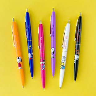 SUN BIC 0.5黑墨复古油性笔钢珠笔可爱史奴比质感笔夹文具 STAR