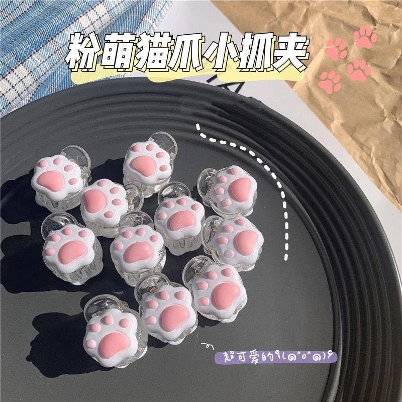 日系ins可爱猫爪小抓夹少女粉色猫咪爪子发夹侧边夹发饰甜美头饰