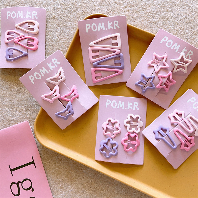 ins儿童早秋紫粉色系发夹