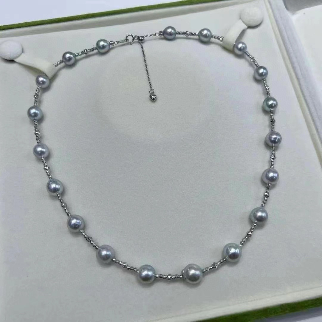 真多麻满天星 8-9mm洋气时尚海水珍珠项链