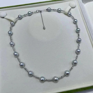 海水珍珠项链 9mm洋气时尚 真多麻满天星