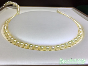 羽皇金香槟色珍珠项链 衬肤色送妈妈 迷你海水金色珍珠链