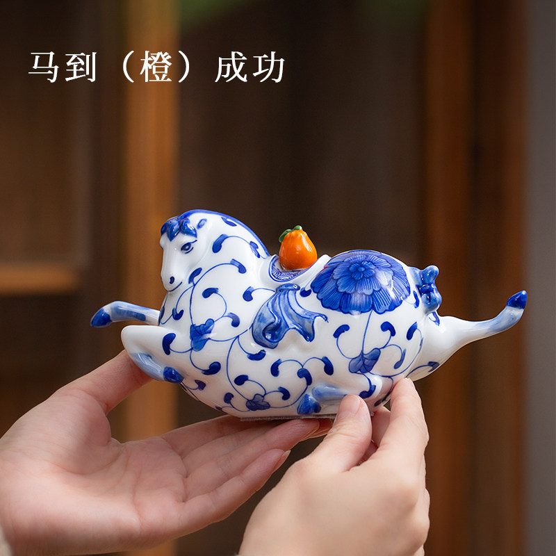 景德镇生肖马陶瓷马到成功家居桌面办公室装饰摆件创意招财马礼品,家居饰品,桌面摆件,淘宝优惠券,粉丝福利购,淘宝优惠卷