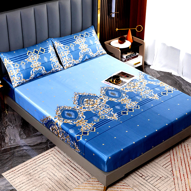 冰丝床笠三件套凉感丝面料