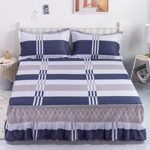 全棉单床裙纯棉防滑床套单件床罩家用双人床上用品床盖防尘保护套