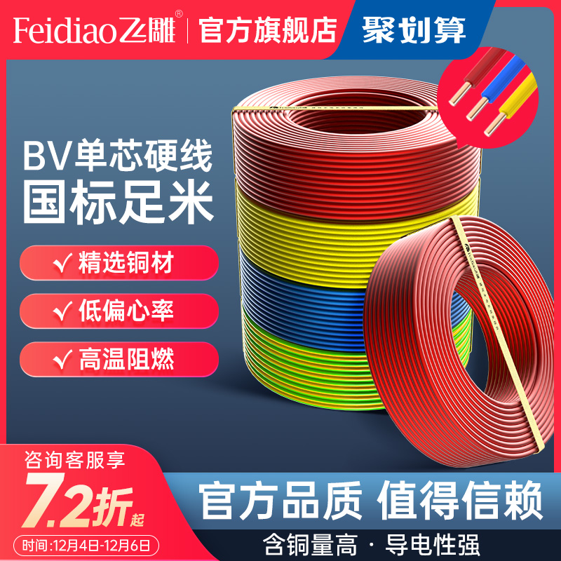 飞雕平方国标单芯硬线