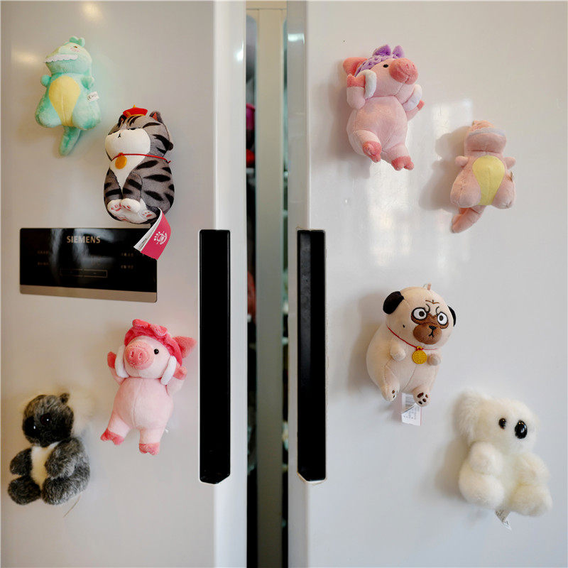 CUTE PLUSH FRIDGE MAGNET PERSONALITY PIGGY DOLL MAGNETIC STICKER CREATIVE CARTOON DOLL 3D MAGNET BLACKBOARD STICKER