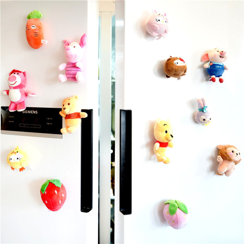 CARTOON CUTE PLUSH FRIDGE MAGNET ANIME MAGNETIC STICKER CREATIVE DOLL REFRIGERATOR DECORATION THREE-DIMENSIONAL MAGNET CHALKBOARD STICKER