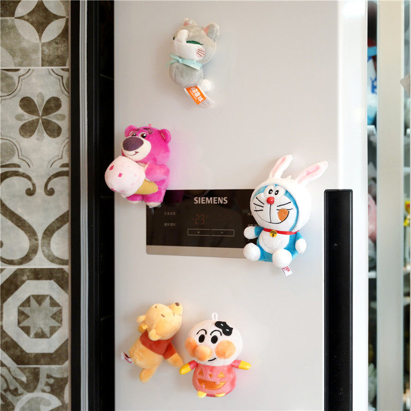 CARTOON CUTE PLUSH FRIDGE MAGNET THREE-DIMENSIONAL WINNIE THE POOH MAGNETIC STICKER CREATIVE CARTOON ANIME DOLL DECORATIVE MAGNET STICKER